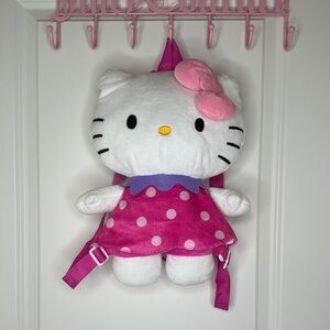Hello Kitty Pink Polka Dot Plush Backpack